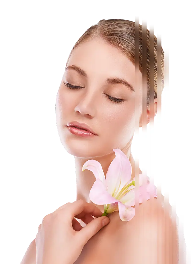 Floral background design of Amanda's Aesthetics homepage